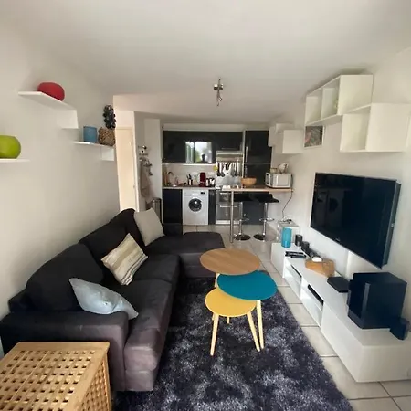 דירה Entier T2 Climatise, Parking Gratuit, Jardin, A 2min A Pied סנרי-סור-מר